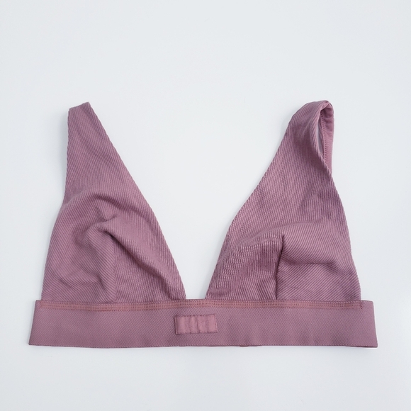 Skims Rose Mauve Clay Plunge Unlined Bralette - Picture 2 of 10